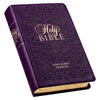 KJV Purple Floral Faux Leather Giant Print Standard-size with Thumb Index